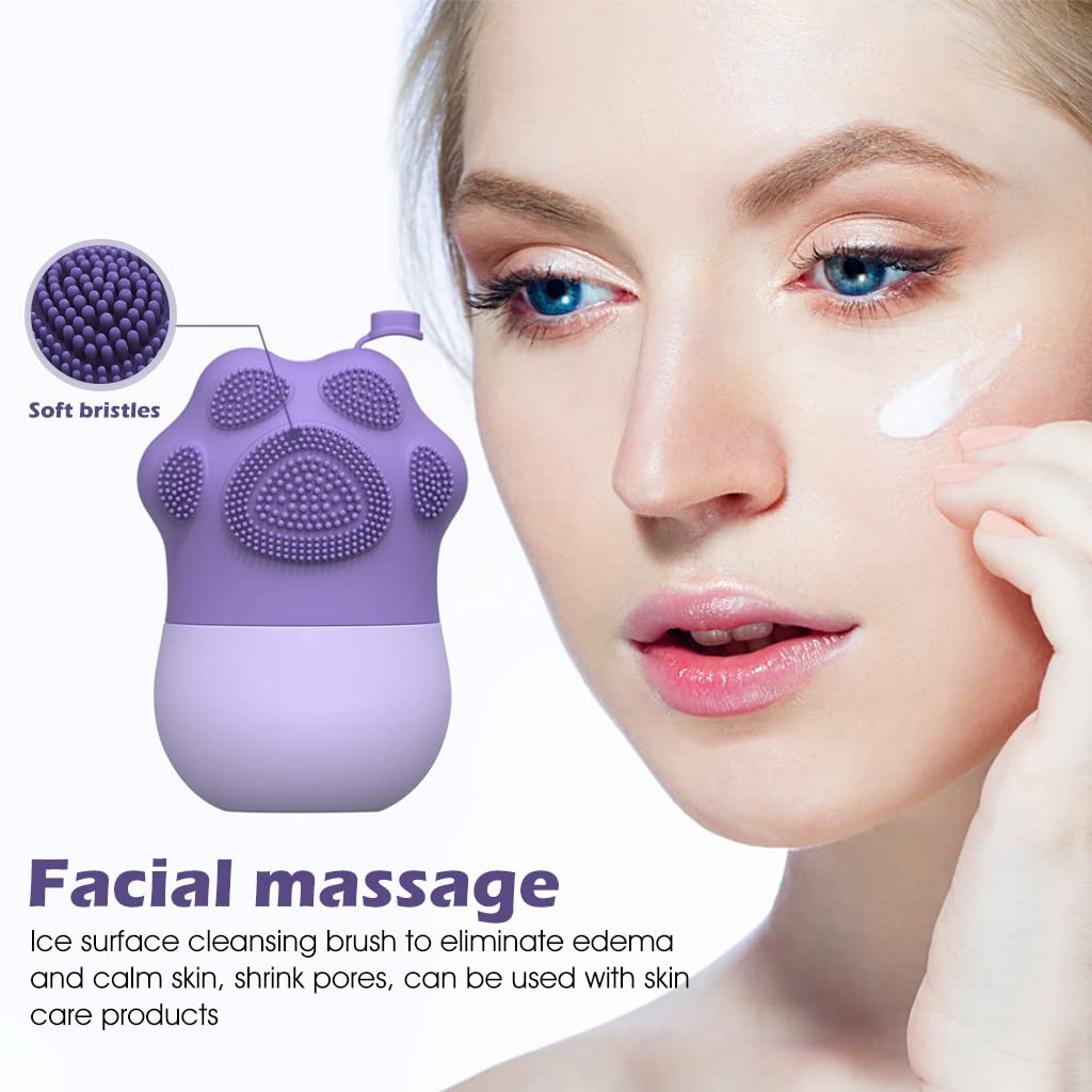HANNEA Ice Roller for Face Massage & Eye, Anti-Leak Silicone Ice Face Roller Ice Mould With Cleansing Brush, Women Skin Care Ice Facial Roller for Eliminate Edema & Calm Skin, Shrink Pore (Purple) HANNEA Ice Roller for Face Massage & Eye, Anti-Leak Silicone Ice Face Roller Ice Mould With Cleansing Brush, Women Skin Care Ice Facial Roller for Eliminate Edema & Calm Skin, Shrink Pore (Purple)